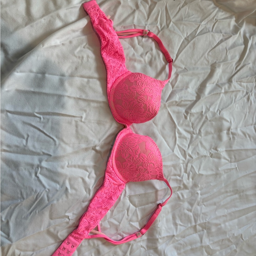 Aerie Vibrant Pink Lace Bra